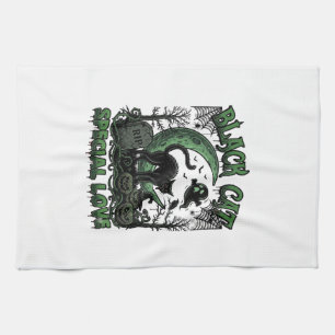 Linge De Cuisine Chat Noir Amour Spécial Haloween Croissant Lune Fa