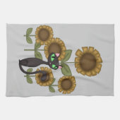 Linge De Cuisine Chat noir de tournesol (Horizontal)
