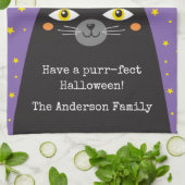 Linge De Cuisine Chat noir d'Halloween mignonne (Plié)