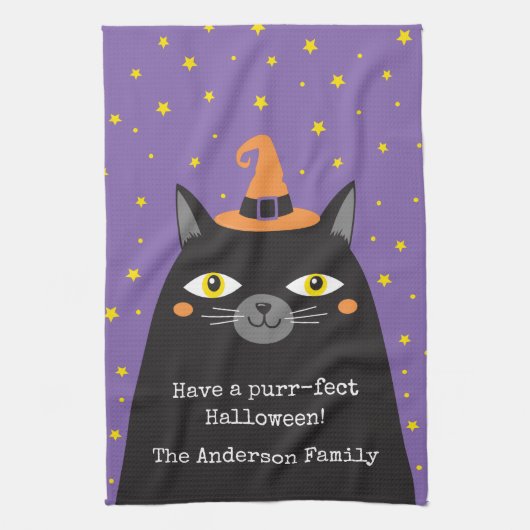Linge De Cuisine Chat noir d'Halloween mignonne (Vertical)