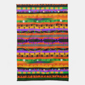 Linge De Cuisine Chat noir éffrayant, Citrouilles rayures Halloween (Vertical)