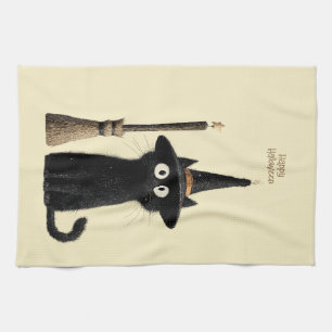 Linge De Cuisine Chat noir fantaisiste Joyeux Halloween