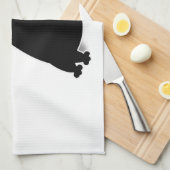 Linge De Cuisine Chat noir gras aux yeux verts (Quart Plié)