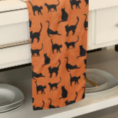 Linge De Cuisine Chat noir orange personnalisé