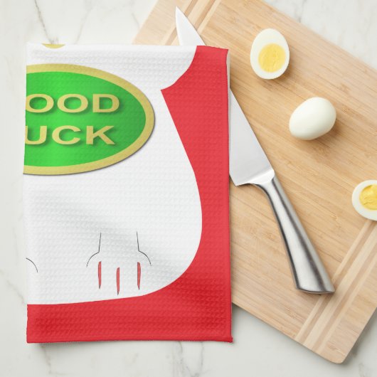 Linge De Cuisine Chat Oriental Lucky (Quart Plié)