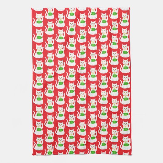 Linge De Cuisine Chat Oriental Lucky Patterned (Vertical)