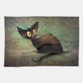 Linge De Cuisine Chat oriental noir mignon (Horizontal)