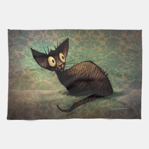 Linge De Cuisine Chat oriental noir mignon