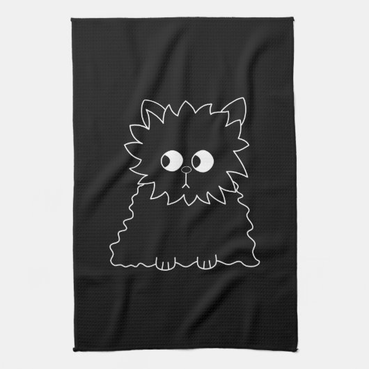 Linge De Cuisine Chat persan noir mignon (Vertical)