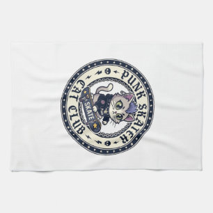 Linge De Cuisine Chat Punk Skateur Drôle Conception pour Amateur de