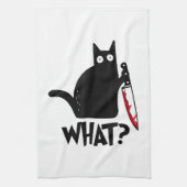 Linge De Cuisine Chat Qu'est-ce que_ Drôle Chat Noir (Vertical)