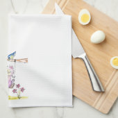 Linge De Cuisine Chat rose blanc mignon à la couture (Quart Plié)