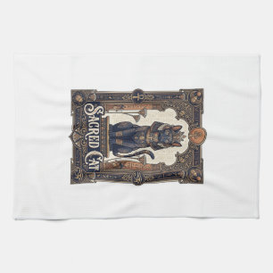 Linge De Cuisine Chat Sacré Chat Égypte Antique Vintage Vector Art