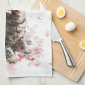 Linge De Cuisine Chat Sakura et Papillons (11) (Quart Plié)