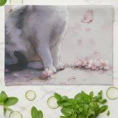 Linge De Cuisine Chat Sakura et Papillons (13) (Plié)