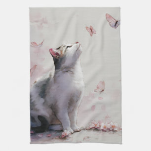 Linge De Cuisine Chat Sakura et Papillons (13)
