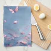 Linge De Cuisine Chat Sakura et Papillons (4) (Quart Plié)