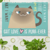 Linge De Cuisine Chat siamois amusant (Plié)