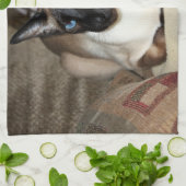 Linge De Cuisine Chat siamois détendant sur le divan (Plié)