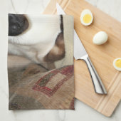 Linge De Cuisine Chat siamois détendant sur le divan (Quart Plié)