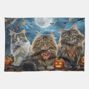 Linge De Cuisine Chat sibérien Halloween effrayant