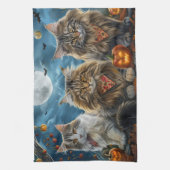 Linge De Cuisine Chat sibérien Halloween effrayant (Vertical)