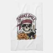 Linge De Cuisine Chat squelette Halloween Graphique de citrouille v (Vertical)