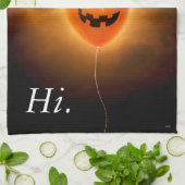 Linge De Cuisine Chat sur le ballon d'Halloween (Plié)