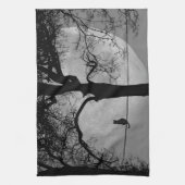 Linge De Cuisine Chat sur une Pleine lune de fil (Vertical)