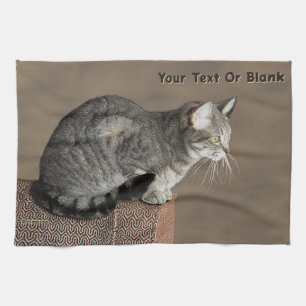 Linge De Cuisine Chat Tabby Gris Fumé