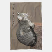 Linge De Cuisine Chat Tabby Gris Fumé (Vertical)