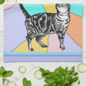 Linge De Cuisine Chat Tabby Pastel Chats Femme Pastel Couleurs (Plié)