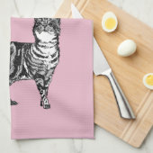 Linge De Cuisine Chat Tabby Pastel Chats Filles Lavander Rose Clair (Quart Plié)