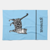 Linge De Cuisine Chat Tabby Pastel Chats Filles Rose clair (Horizontal)