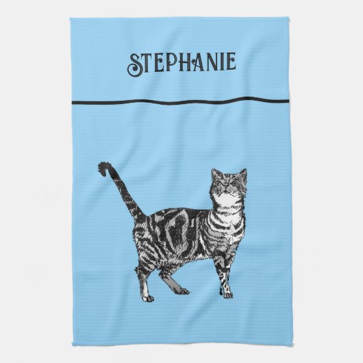 Linge De Cuisine Chat Tabby Pastel Chats Filles Rose clair (Vertical)