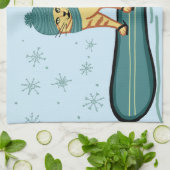 Linge De Cuisine Chat Tabby Snowboard (Plié)