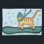 Linge De Cuisine Chat Tabby Snowboard<br><div class="desc">VÉRIFIEZ MEOWT ! Décorez votre cuisine avec cette serviette de chat amusante. Fait un grand ménage ou cadeau d'anniversaire pour cet amoureux des chats dans votre vie! Ou le snowboardeur ! Customisez-le avec votre propre texte si vous voulez. Consultez mon magasin pour trouver des trucs plus assortis comme des tasses...</div>