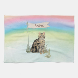 Linge De Cuisine Chat tigré à nom personnalisé