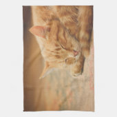 Linge De Cuisine Chat tigré orange de sommeil (Vertical)