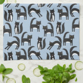 Linge De Cuisine Chat Tuxedo noir et blanc (Plié)