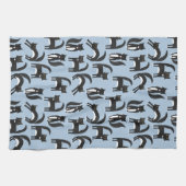 Linge De Cuisine Chat Tuxedo noir et blanc (Horizontal)