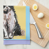 Linge De Cuisine Chat Tuxedo Pastel Chats Femme Pastel Couleurs (Quart Plié)