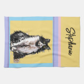 Linge De Cuisine Chat Tuxedo Pastel Chats Femme Pastel Couleurs (Horizontal)