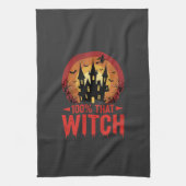 Linge De Cuisine Château d'Halloween de cette sorcière à 100% (Vertical)