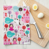 Linge De Cuisine château et licorne de princesse d'enfants (Quart Plié)