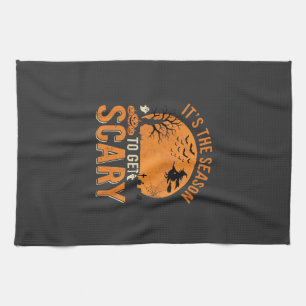 Linge De Cuisine Château Hanté Effrayant Halloween Vecteur