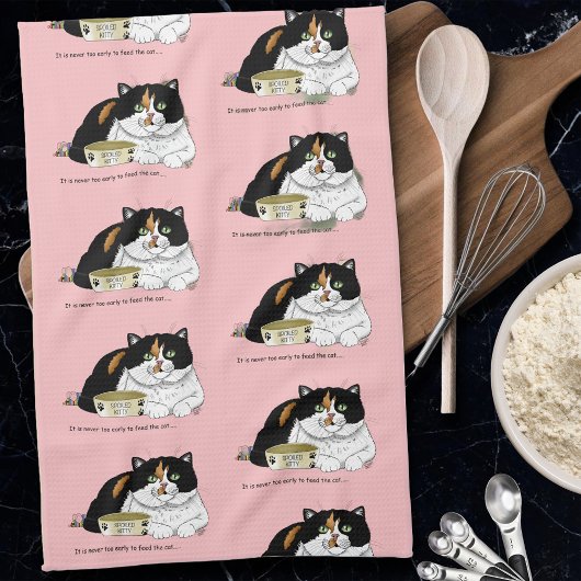 Linge De Cuisine Chaton affamé de matin