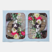 Linge De Cuisine Chaton dans un panier (Horizontal)