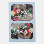 Linge De Cuisine Chaton dans un panier (Vertical)