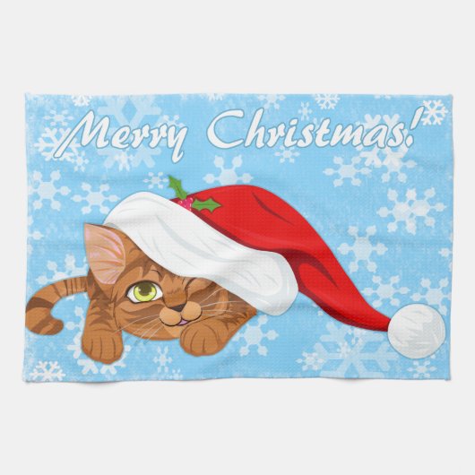 Linge De Cuisine Chaton vacances (Horizontal)